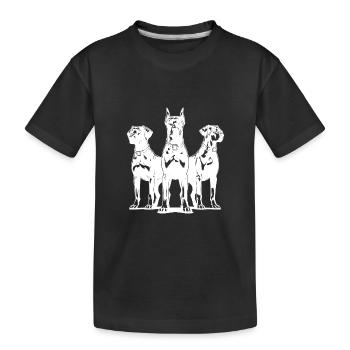 Trois élégants chiens de garde vigilants en poste - T-shirt bio Premium Enfant - noir - Devant