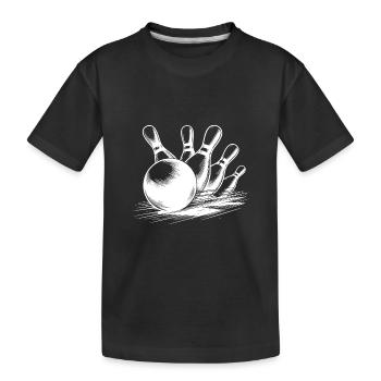 Pins in Sight Bowling Duel Precision Bowling Throw - Kids' Premium Organic T-Shirt - black - Front
