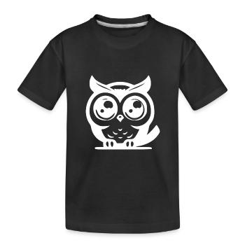 Mignon mignon hibou mignon avec de grands yeux - T-shirt bio Premium Enfant - noir - Devant