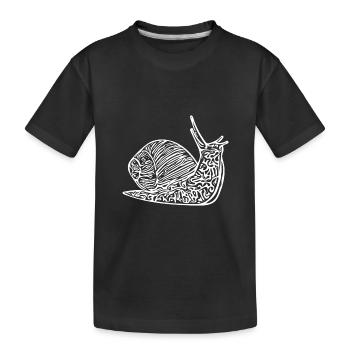 Cute Snail with House - Kids' Premium Organic T-Shirt - black - Front
