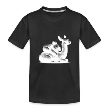 Süsses Lama mit einem schlafendem Koala - Kinder Premium Bio T-Shirt - Schwarz - Vorne