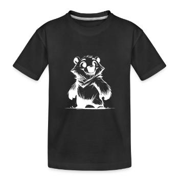 Little bear with big charisma to cuddle - Kids' Premium Organic T-Shirt - black - Front