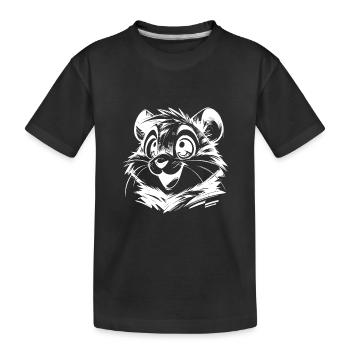 Laughing Hamster Charming Hamster Illustration - Kids' Premium Organic T-Shirt - black - Front
