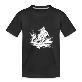 Motocross, saut, action et terre pure - T-shirt bio Premium Enfant - noir - Devant
