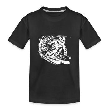 Poussée d’adrénaline sportive Performances de pointe sur les skis - T-shirt bio Premium Enfant - noir - Devant