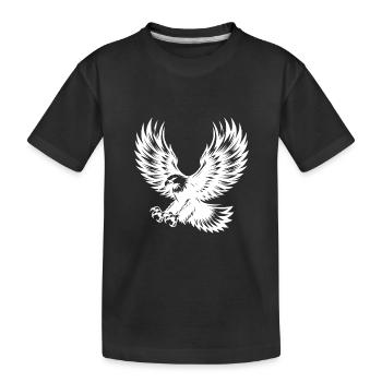Majestätischer gewaltiger Adler im Angriffsflug - Kinder Premium Bio T-Shirt - Schwarz - Vorne