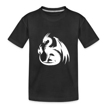Dragon géant en colère avec d’énormes ailes - T-shirt bio Premium Enfant - noir - Devant