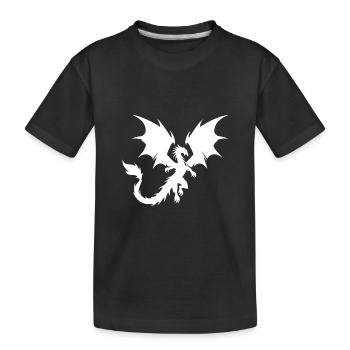 Grand dragon volant avec d’énormes ailes - T-shirt bio Premium Enfant - noir - Devant