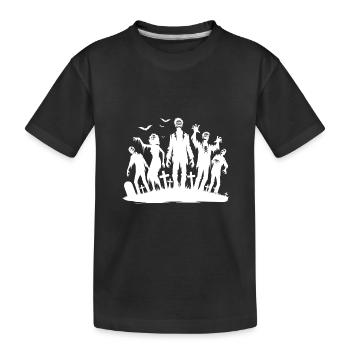 Monstre zombie effrayant du cimetière - T-shirt bio Premium Enfant - noir - Devant