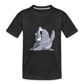 Cute seal, sea lion, walrus, manatee - Kids' Premium Organic T-Shirt - black - Front