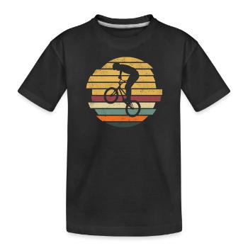 BMX Rider Retro Motif Freestyle BMX Bike - T-shirt bio Premium Enfant - noir - Devant