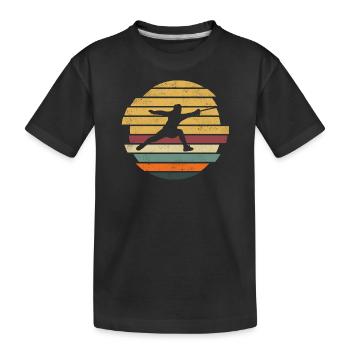 Fencing Fencing Fencing Vintage Motif - Kids' Premium Organic T-Shirt - black - Front