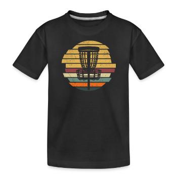 Retro Disc Golf Player Disc Golf Disc Golfeur - T-shirt bio Premium Enfant - noir - Devant