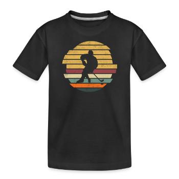 Joueurs de hockey sur glace Hockey sur glace Rétro - T-shirt bio Premium Enfant - noir - Devant