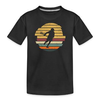 Lacrosse Retro Lacrosse Player LAX - Kids' Premium Organic T-Shirt - black - Front