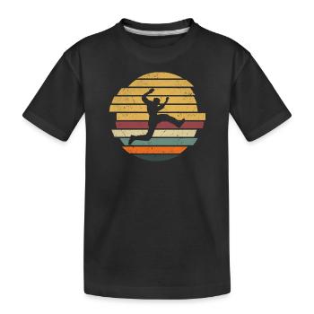 Retro Parkour Runner Freerunner Freerunning - Kids' Premium Organic T-Shirt - black - Front