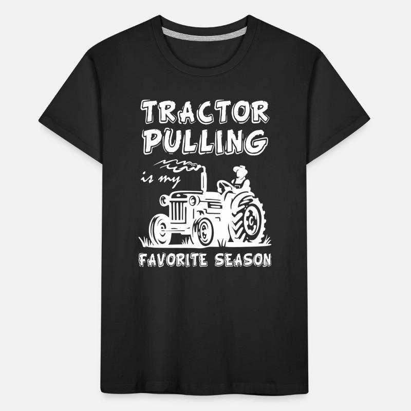 Tractor Pulling Farm Worker Kids' Premium Organic T-Shirt