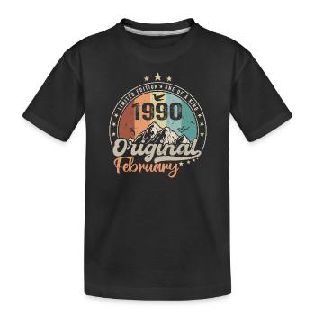 Legenden, geboren im Februar 1990, Geschenk 34 Jahre alt - Kinder Premium Bio T-Shirt - Schwarz - Vorne