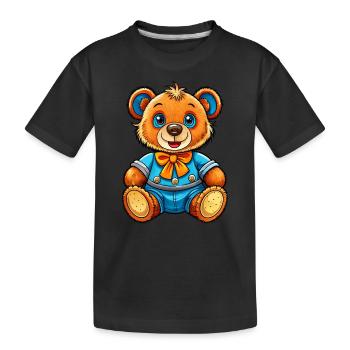 Pretty Teddy - Kids' Premium Organic T-Shirt - black - Front