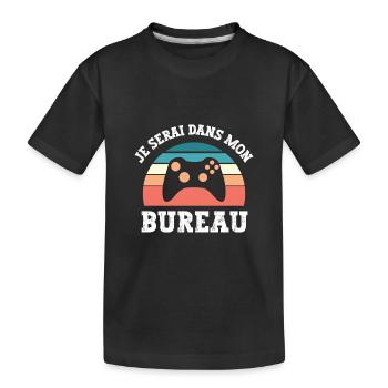je serai dans mon bureau - T-shirt bio Premium Enfant - noir - Devant