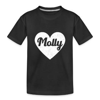 Molly Name Big Heart Love Artwork Gift - Kids' Premium Organic T-Shirt - black - Front