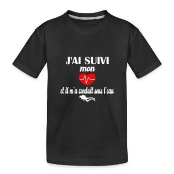 J'ai suivi mon coeur et il m'a conduit sous l'eau - T-shirt bio Premium Enfant - noir - Devant