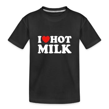 J’adore le lait chaud - T-shirt bio Premium Enfant - noir - Devant
