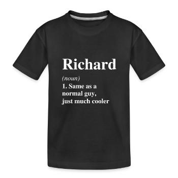 Richard Definition Cooler Name Spruch Geschenk - Kinder Premium Bio T-Shirt - Schwarz - Vorne
