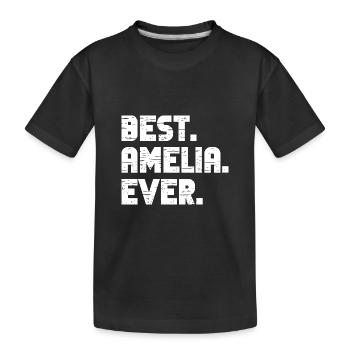 Best Amelia Ever Retro Gift Saying Birthday - Kids' Premium Organic T-Shirt - black - Front
