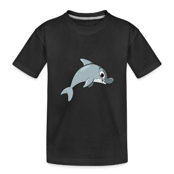 Cartoon Dolphin - Kids' Premium Organic T-Shirt - black - Front