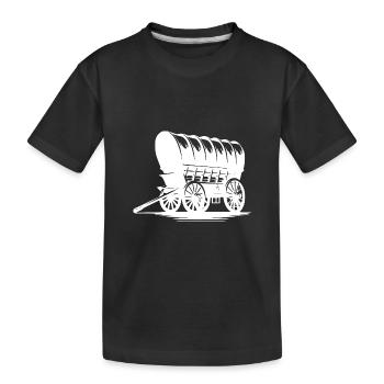 Chariot couvert de calèche - T-shirt bio Premium Enfant - noir - Devant