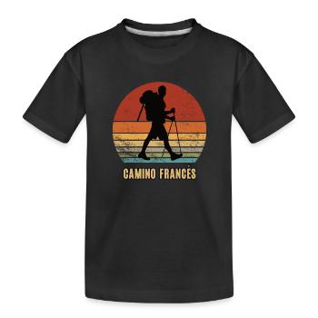 Camino Francés Jakobsweg Pilgern Pilger Reise - Kinder Premium Bio T-Shirt - Schwarz - Vorne