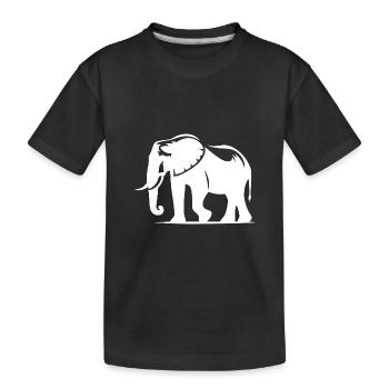 Grande silhouette d’éléphant avec défenses - T-shirt bio Premium Enfant - noir - Devant