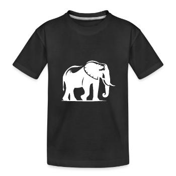 Elefant Silhouette Porträt mit Stoßzähnen - Kinder Premium Bio T-Shirt - Schwarz - Vorne