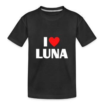 J’aime Luna Red Heart Love Fan Gift - T-shirt bio Premium Enfant - noir - Devant