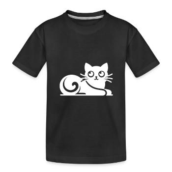 Cute Abstract Cats Drawing - Kids' Premium Organic T-Shirt - black - Front