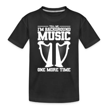 Harfe Musikinstrument - Kinder Premium Bio T-Shirt - Schwarz - Vorne