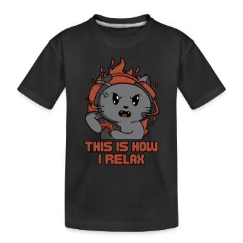 So entspanne ich mich - Kinder Premium Bio T-Shirt - Schwarz - Vorne