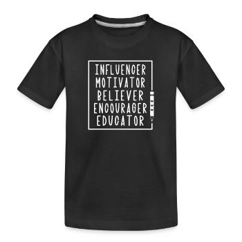 Influenceur Motivateur Croyant Encourager Éducateur - T-shirt bio Premium Enfant - noir - Devant