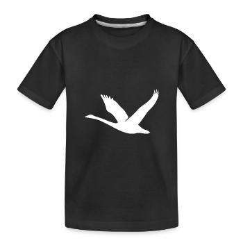 Cygne volant avec des ailes - T-shirt bio Premium Enfant - noir - Devant