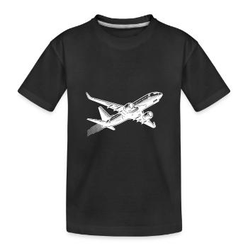 Avion à réaction à l’altitude de croisière - T-shirt bio Premium Enfant - noir - Devant