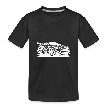 Racy sports car in tribal tattoo style - Kids' Premium Organic T-Shirt - black - Front