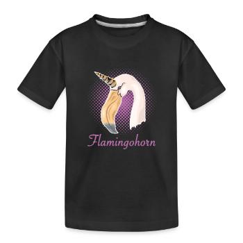 Flamingo + Unicorn = Flamingo Corne - T-shirt bio Premium Enfant - noir - Devant
