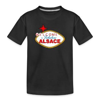 Alsace accessory T-shirt: Welcome to Alsace - Kids' Premium Organic T-Shirt - black - Front