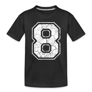 8_eight_acht_white_weiss (de) - Kinder Premium Bio T-Shirt - Schwarz - Vorne