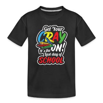 Lehrer Crayon Sommerferien - Kinder Premium Bio T-Shirt - Schwarz - Vorne