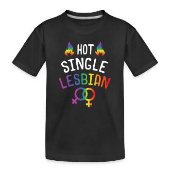 LGBT Gay Pride Lesbienne Chaude Célibataire Lesbienne - T-shirt bio Premium Enfant - noir - Devant