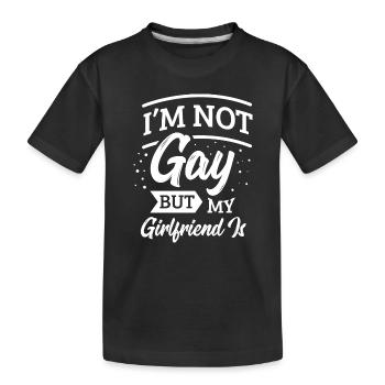 LGBT Gay Pride Lesbian I'm not gay but my - Kids' Premium Organic T-Shirt - black - Front