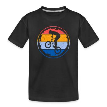 BMX Bike Retro Kids Motif Freestyle BMX Boys - Kids' Premium Organic T-Shirt - black - Front