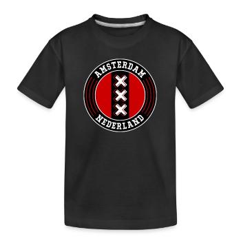 Amsterdam - Kids' Premium Organic T-Shirt - black - Front